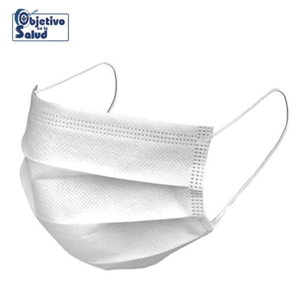 Cubrebocas Quirúrgico Blanco con Ajuste Nasal | Paquete 50 Piezas