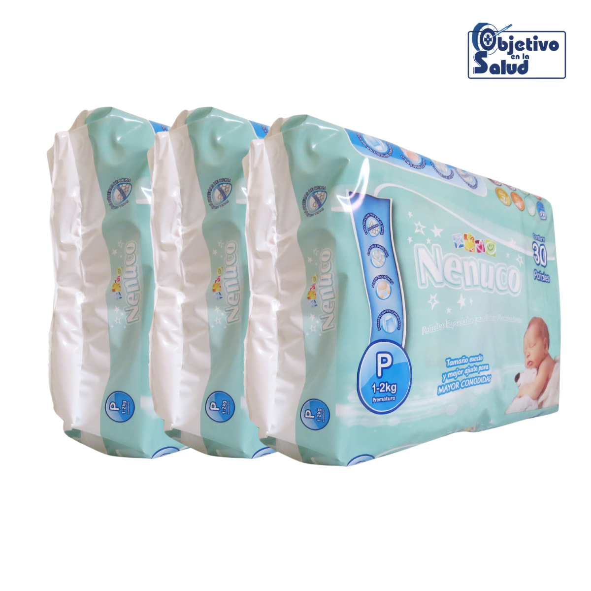 2 Pañales Prematuros 1-2 kg Libre de Químicos | Caja con 3 Paquetes - Image 1